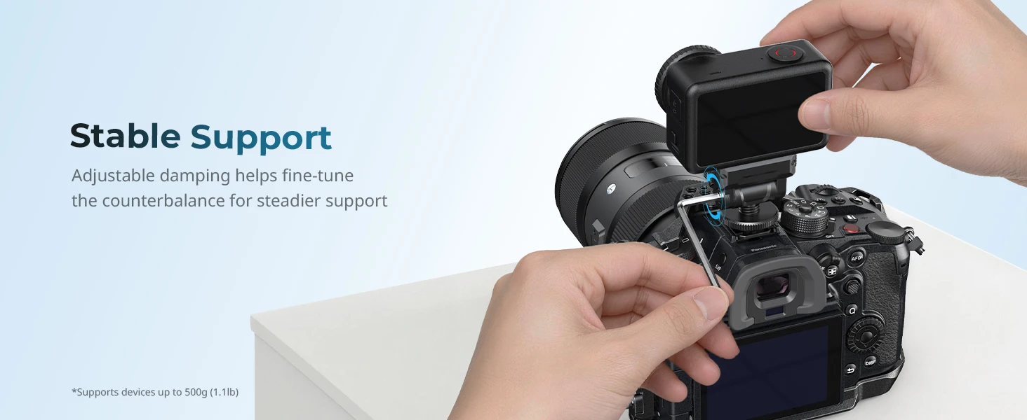 SmallRig Cold Shoe-Halterung für DJI Osmo Action 6 / Nano, mit Schnellverschluss-Halterung 160 ° Neigungsverstellbar mit 1/4"-20-Grad-Loch für Käfige – Detail 4