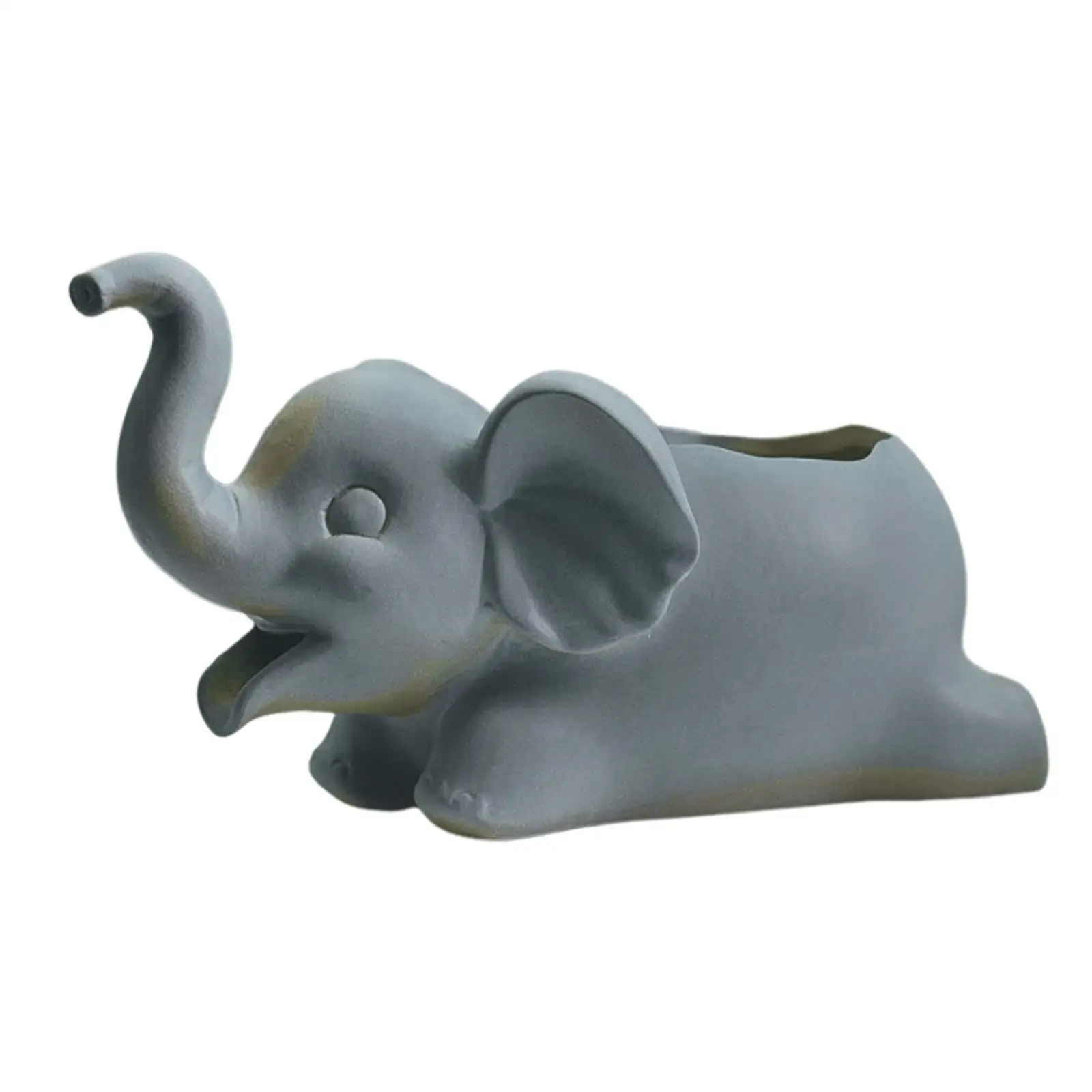 Fish Tank Decoration Green Plant Container Running Water Ornament Hydroponic Filter Porcelain Elephant Statue for Bedroom