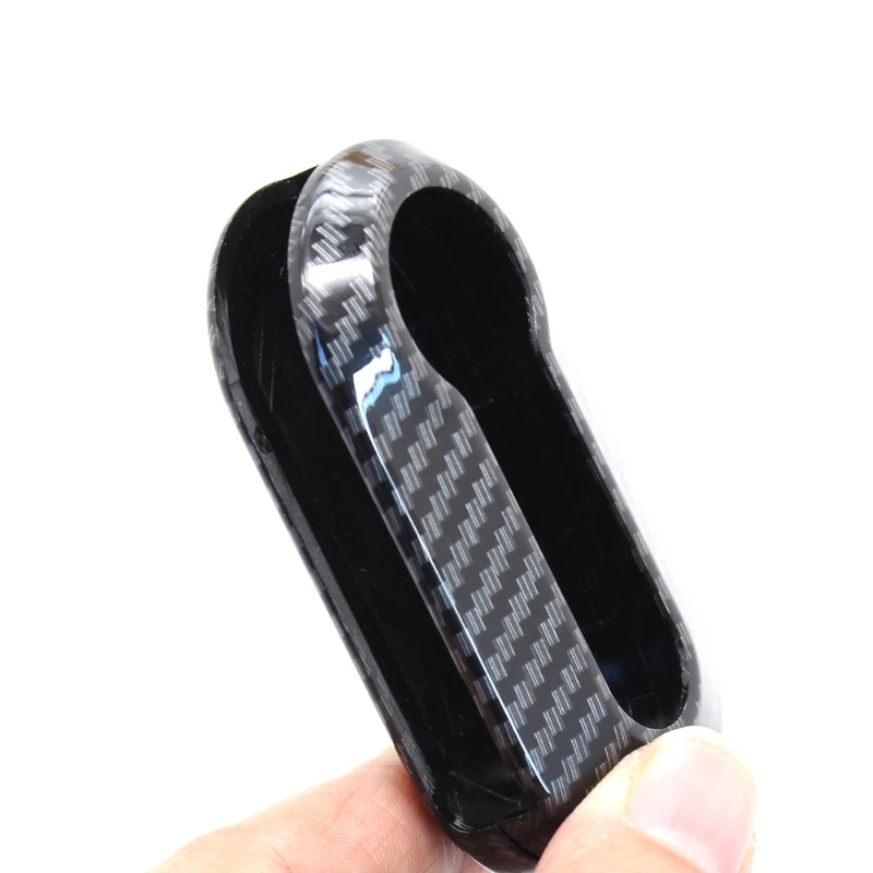 Xinyuexin ABS Car Key Cover CASE Fit for FIAT 500 Panda Punto Flip Folding Remote KEY CASE FOR CAR 3button Carbon Fiber Pattern