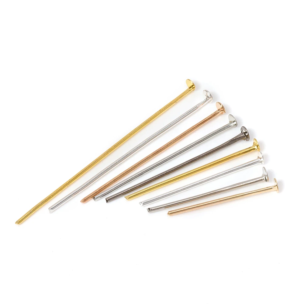 200pcs/bag 18-70mm Flat Head Pins Headpins Accessories for Jewelry  Findings Brooch Making DIY Gold Chain Components Supplies