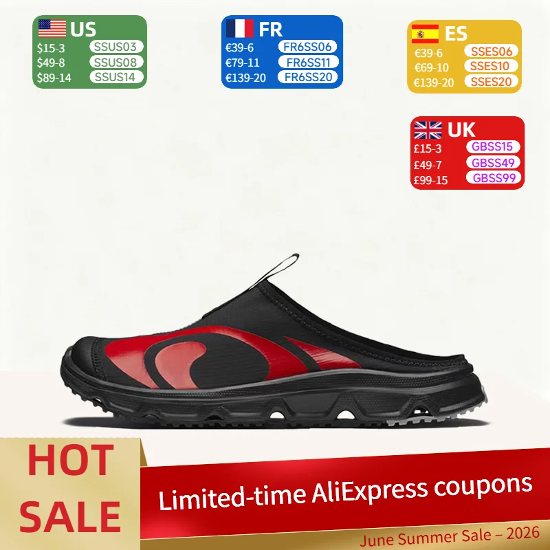 Sandalias Salomon Rx Slide 3.0 CANVAS: Elegantes, Únicas, Suaves y Ligeras para Hombre y Mujer – Negro y Rojo Fuego 477590