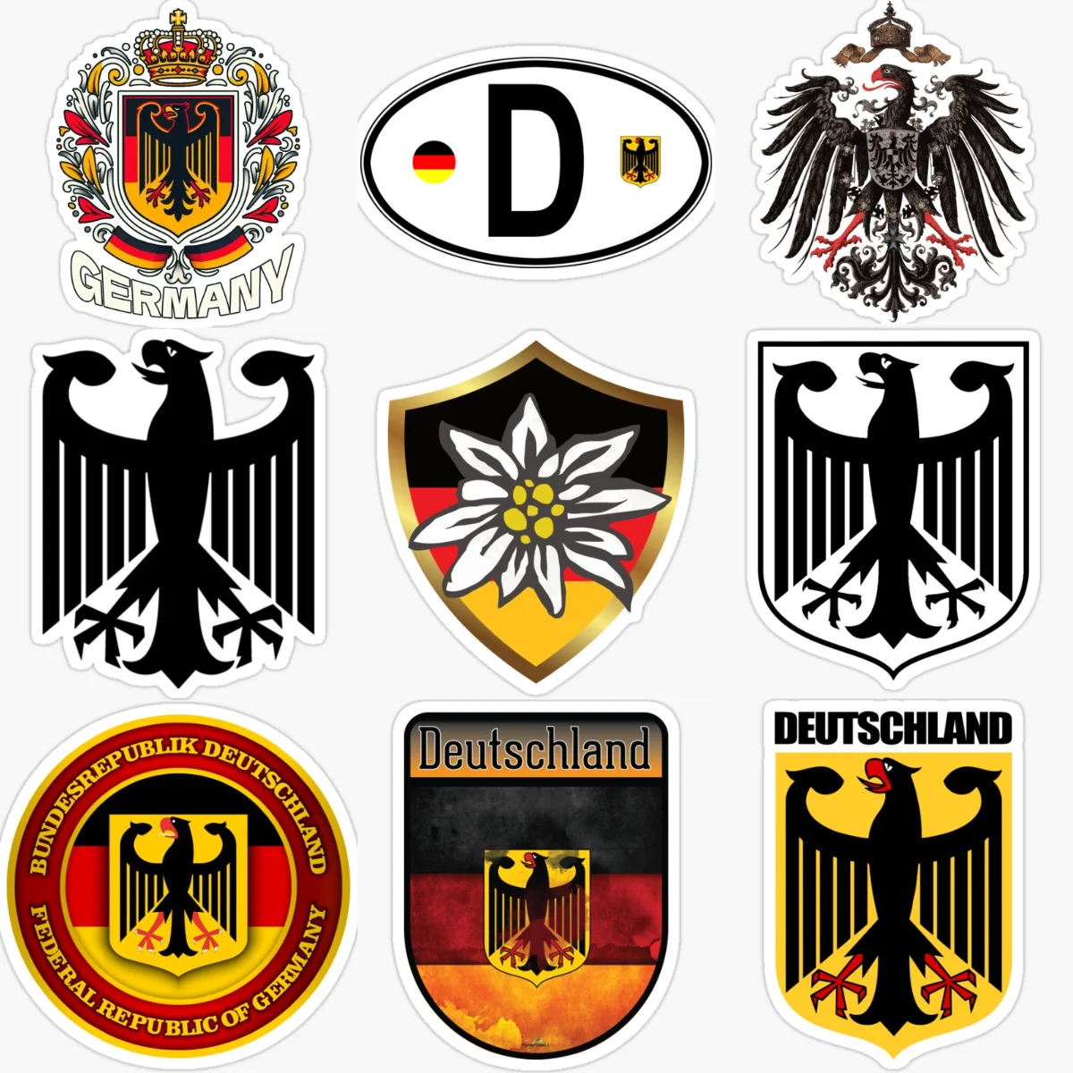 

D Germany Flag Map National Emblem Creative Sticker for Decorate Car Van Motorcycle Helmet Window Wall Fridge Decal Accessorie