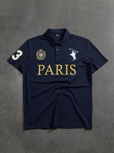 Manfinity Mode Men's Short Sleeve Polo Shirt Minimalist and Fashionable Suitable for Summer Street Printing Sports Style Polo - Image 3