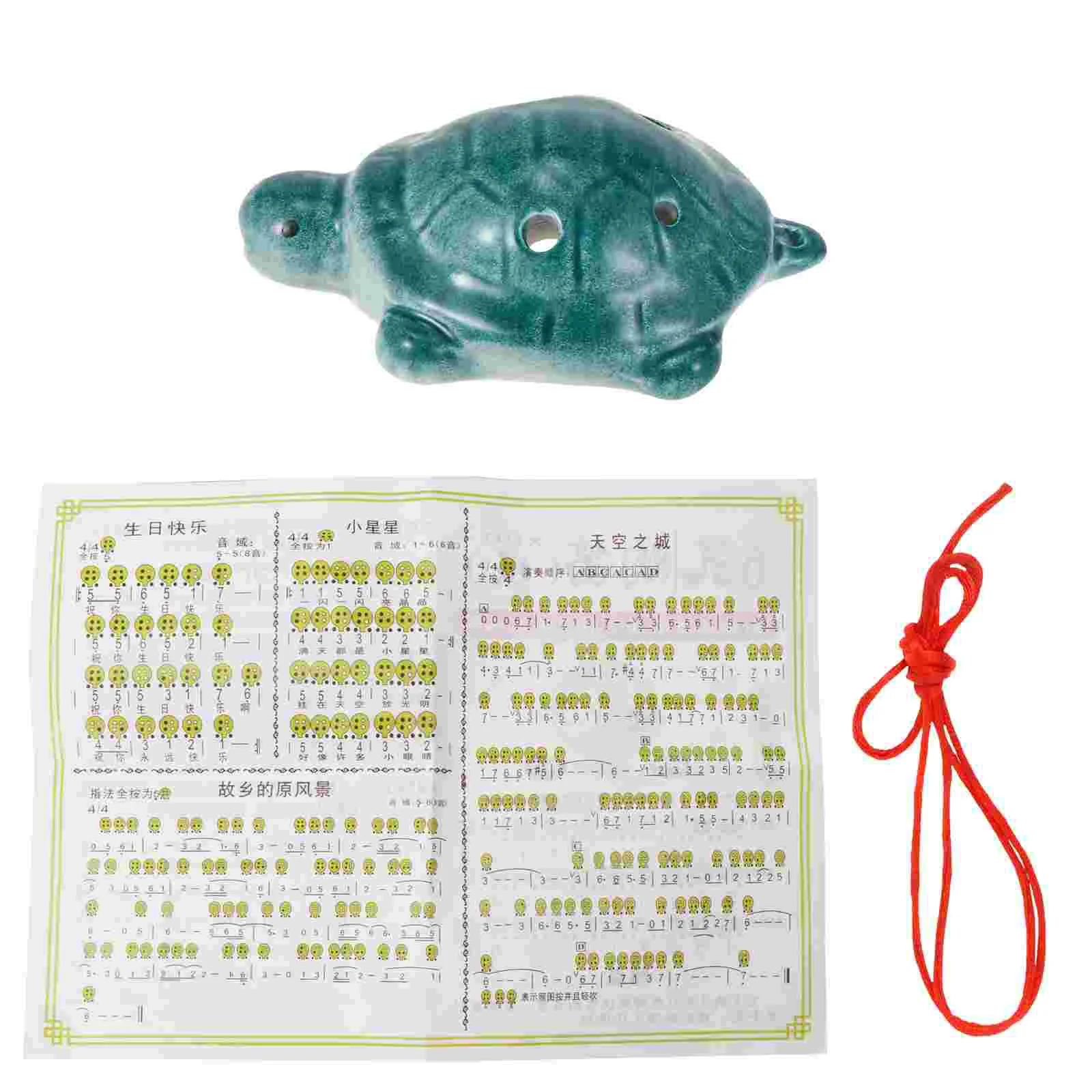 Whistle 6 Hole Ocarina Child Turtle Gifts Toy Introductory White Porcelain Instrument