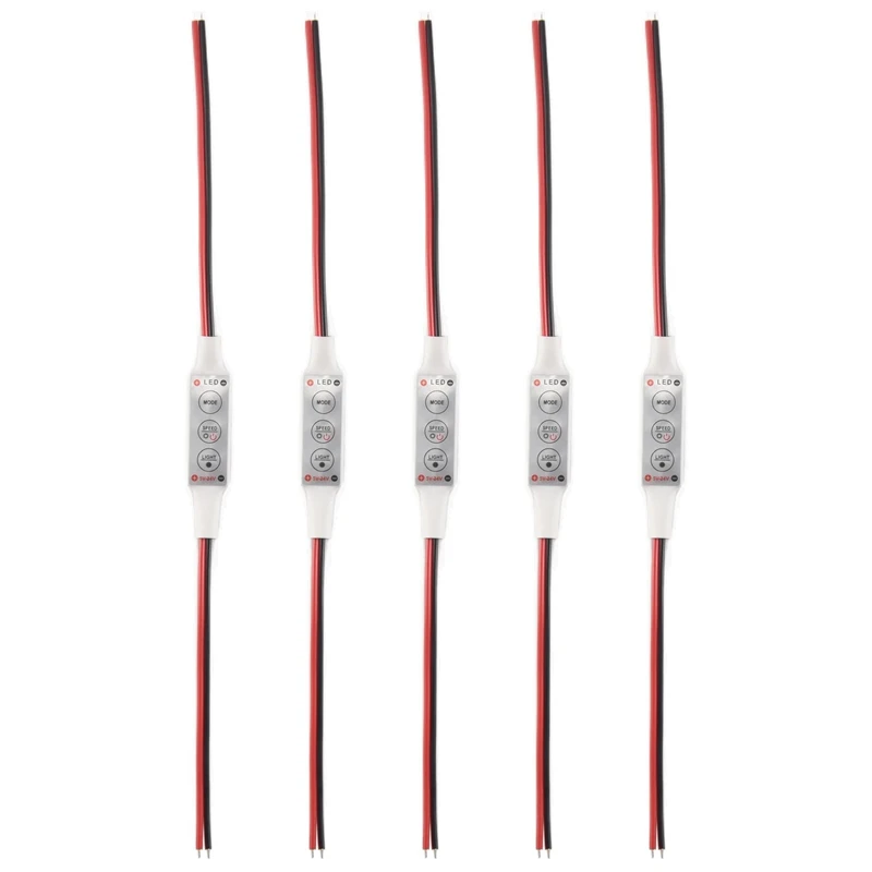 5 X 12V Wired Control Module With Strobe Flash For Car Or Household LED Strip/Bulbs