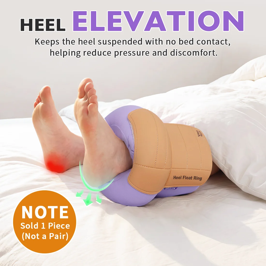 Ehucon Heel Protector for Pressure Sores, Ankle Elevation Pillow,Egg Crate Foam Heel Cushion Pillow for Bedridden Patients-1PC