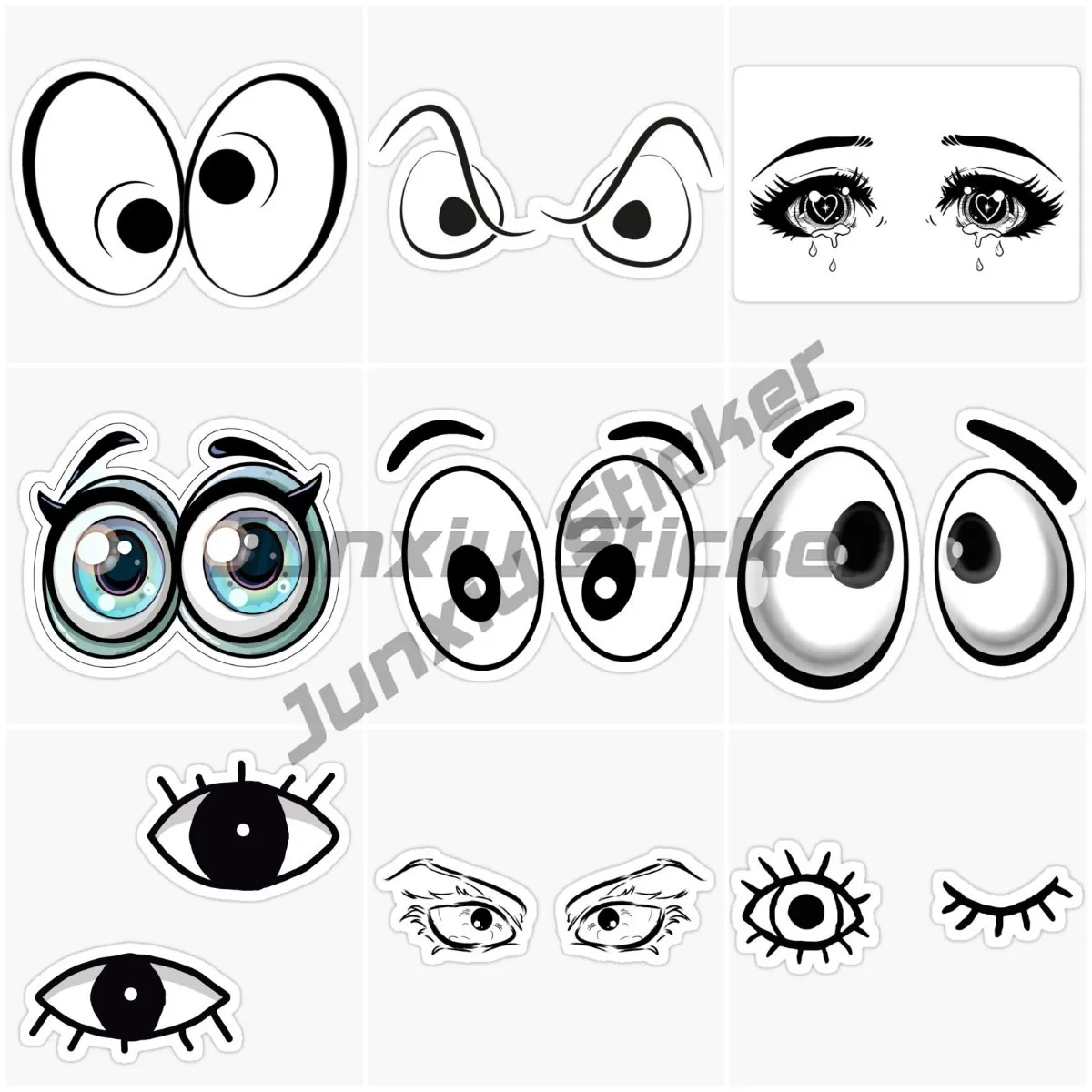 Creative Exterior Accessories Personality Creative Surprised Eyes Funny Decal Decoration Waterproof vinyl self-adhesive Sticker