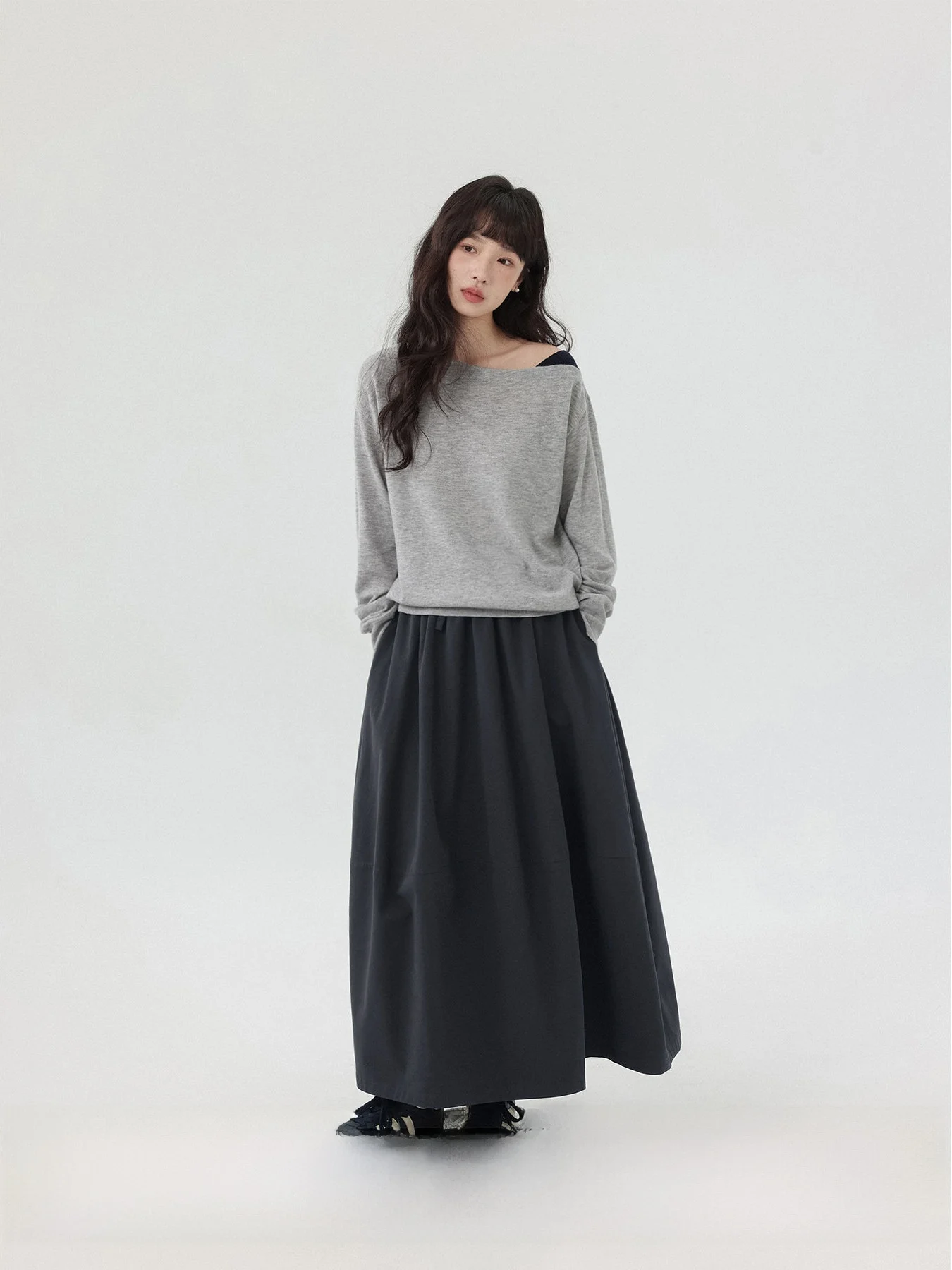 

Eternal Summer High Waist A-Line Skirt Women's Spring Cotton Balloon Hem Gored Skirts Breathable Comfortable Fit for Office