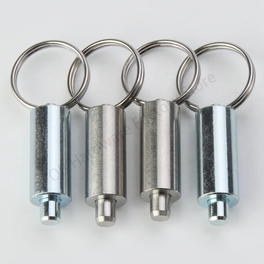 QB237 Stainless/Carbon Steel Pull Ring Straight Locating Pins Dia 10 12 15 20mmKey Ring Smooth Index plungers