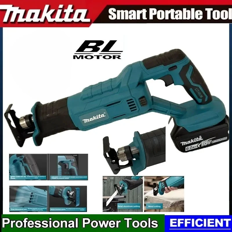 

Бесщеточная сабельная пила Makita, высокомощная ручная многофункциональная бытовая малогабаритная электропила для аккумулятора 18В