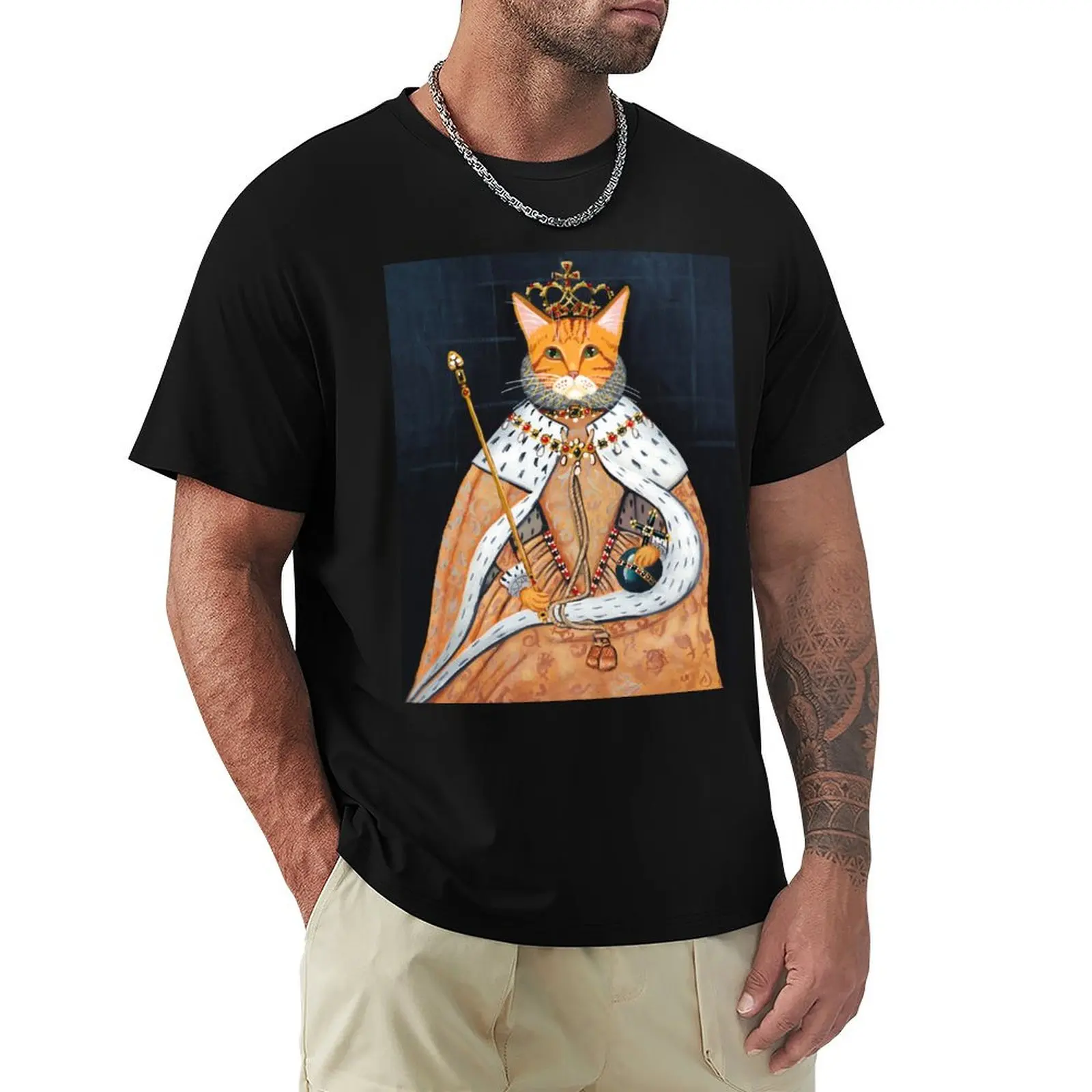 The Coronation - Elizabethan Cat T-Shirt Holiday Simple Tee Shirt