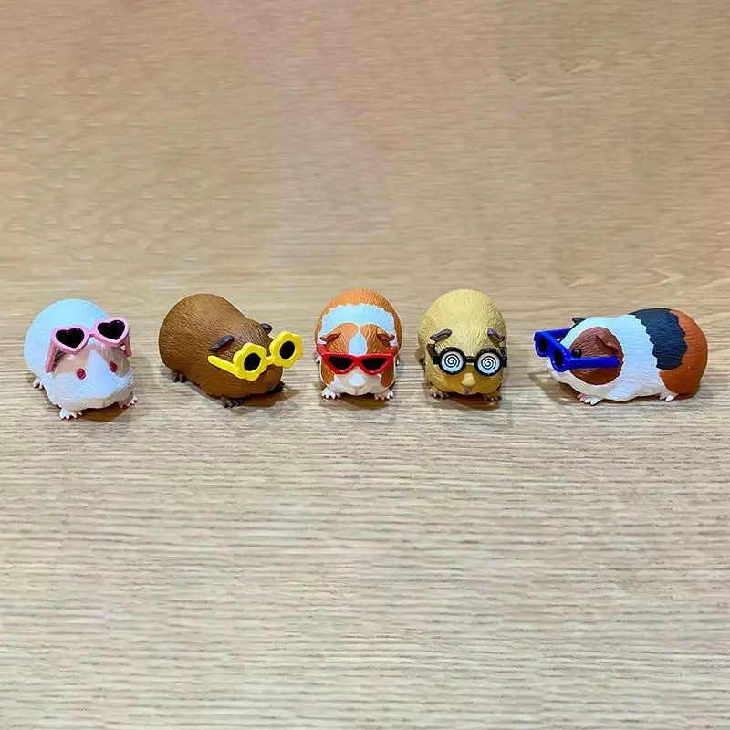 Guinea Pig With Sunglasses Blind Box Cute Mini Anime Action Figure Model Toys Kawai Desktop Decoration Collection Christma Gifts view 5