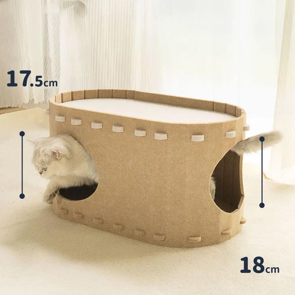 Escape relajante para gatos, cueva para gatos de verano, camas para aliviar el estrés, casa resistente de doble capa para gatos de interior, hasta 22 libras