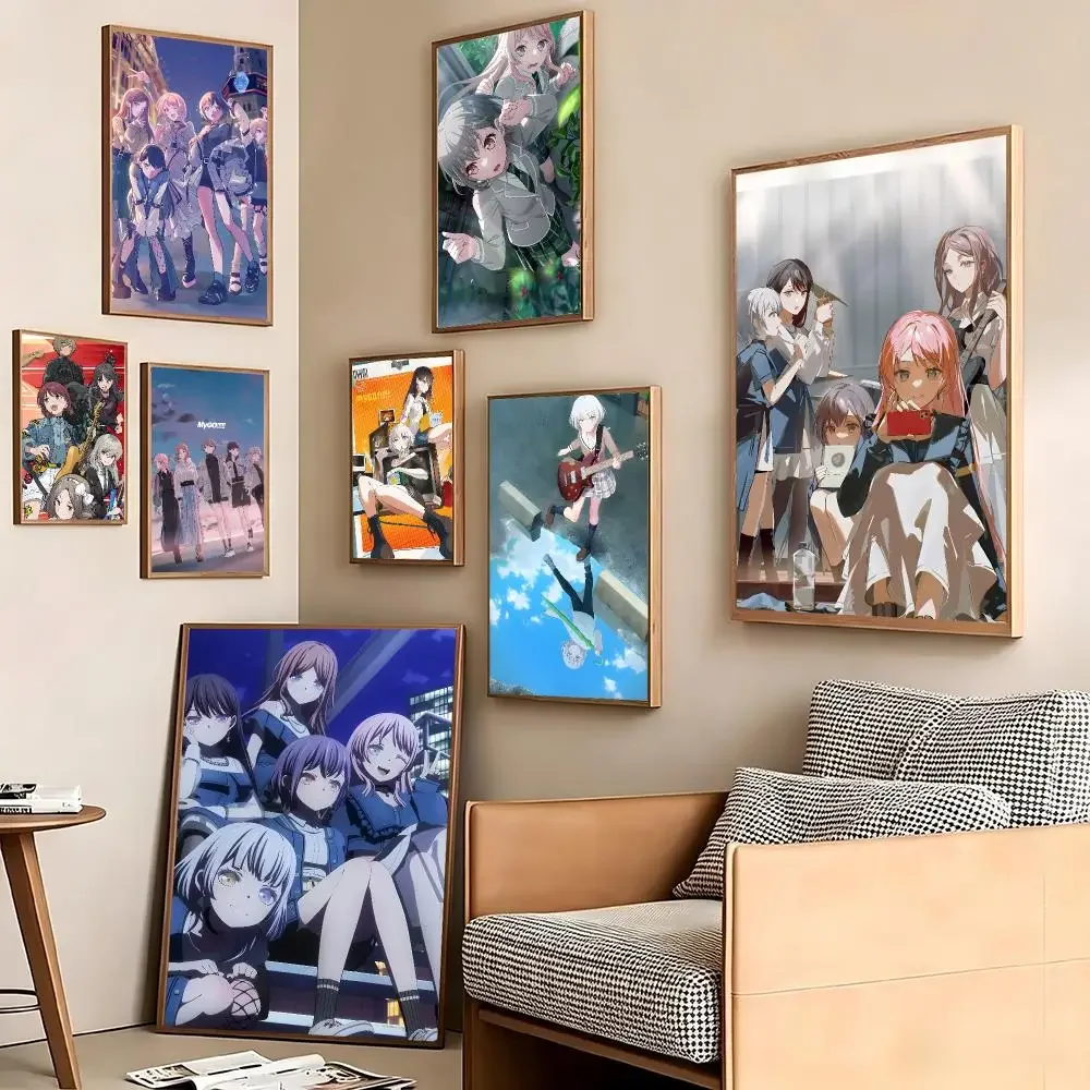 Girl Band Anime BanG Dream It s MyGO Poster Pegatina artistica HD autoadhesiva impermeable para salon dormitorio