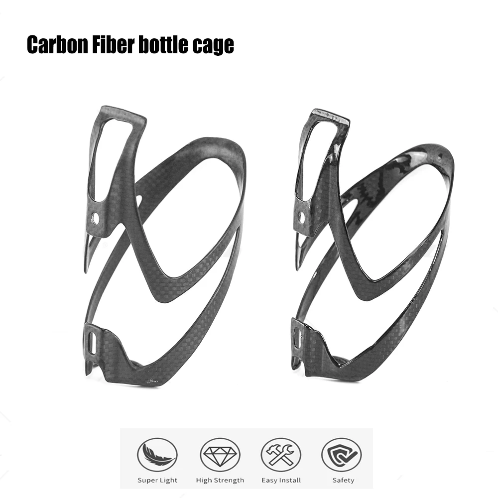 

Carbon Fiber Bicycle Water Bottle Holder Cage, Matt Full, Road Mounting, Bike, Cycling, No Logo, 3K Glossy