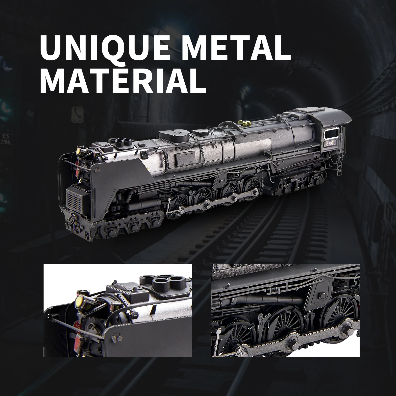 Piececool 3D Metal Puzzles Class S-2 Locomotive DIY Kit Jigsaw Assembly Model Kits for Home Collection