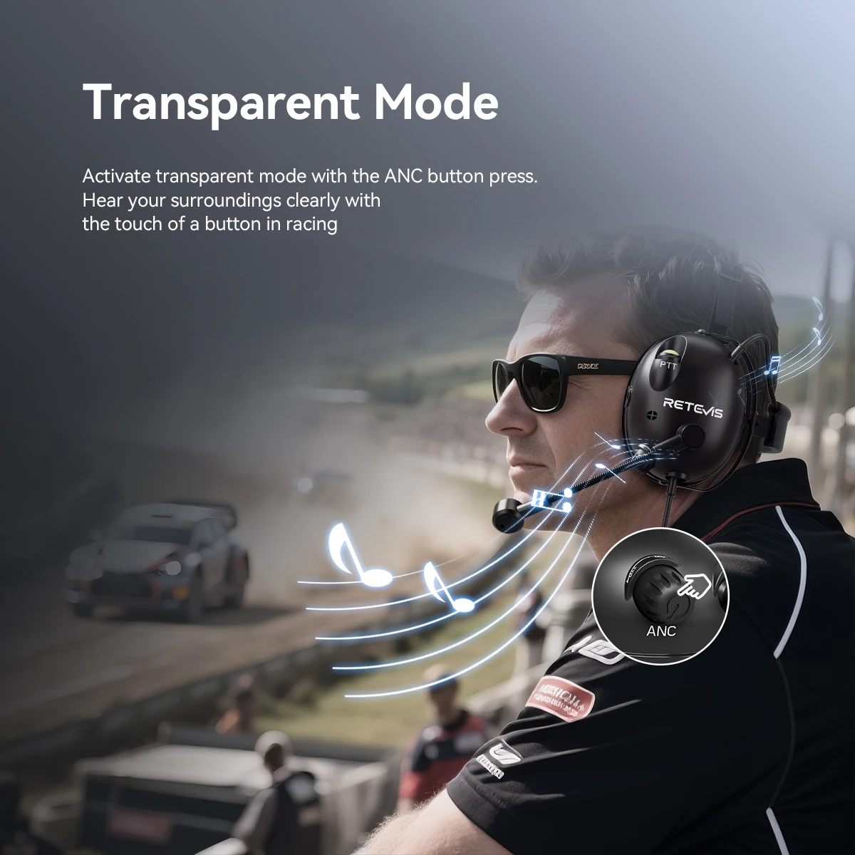 Retevis EHK015 EHK016 ANC Kopfhörer 2Pin Active Noise Cancelling Walkie Talkie Headset Radio Zubehör für Retevis H777 RT3S – Detail 5