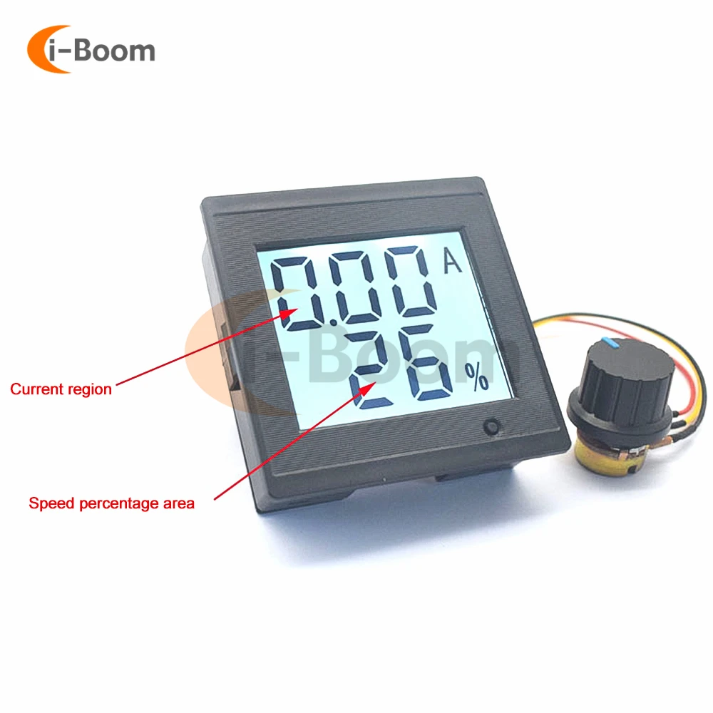 DC 12V 24V 36V 8A Brushed DC Motor Speed Controller LCD Digital Voltmeter Ammeter with Potentiometer switch Speed Governor