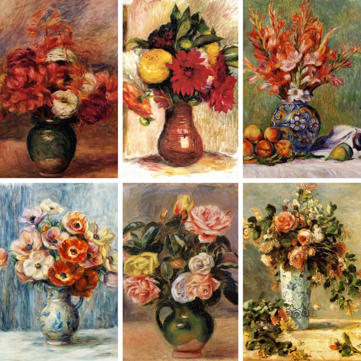 

DIY Diamond Painting Kits Rhinestone Cross Stitch Mosaic Art Embroidery Bouquet of Roses Pierre Auguste Renoir Wall Art Decor
