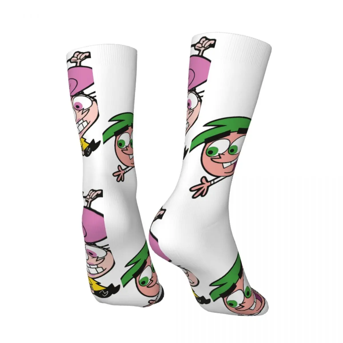 Funny Crazy Sock for Men Wanda And Cosmo Halloween Hip Hop Vintage The Fairly Odd Parents Quality Pattern Printed Boys Crew Sock