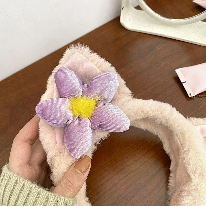 Kawaii Fox Plush Hair Tie New 2022 Small Bow Catch Band Pink Ears Headband Women Hair Accessories Fashion Popular Hot