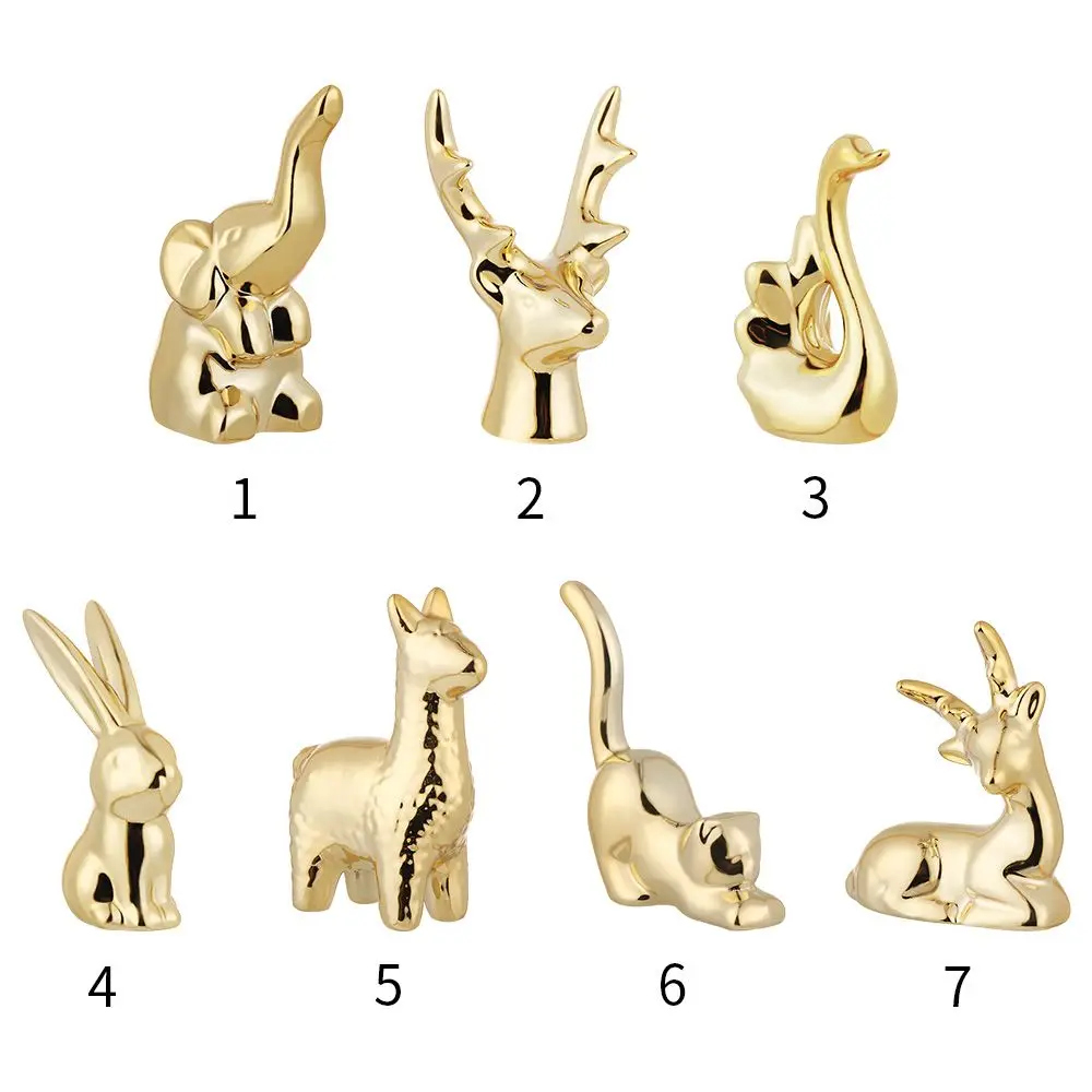 Multiple Ins Nordic Styles Ceramic Creative Gold Color Home Photographic Props Miniature Golden Decor Desktop Figurines Ornament