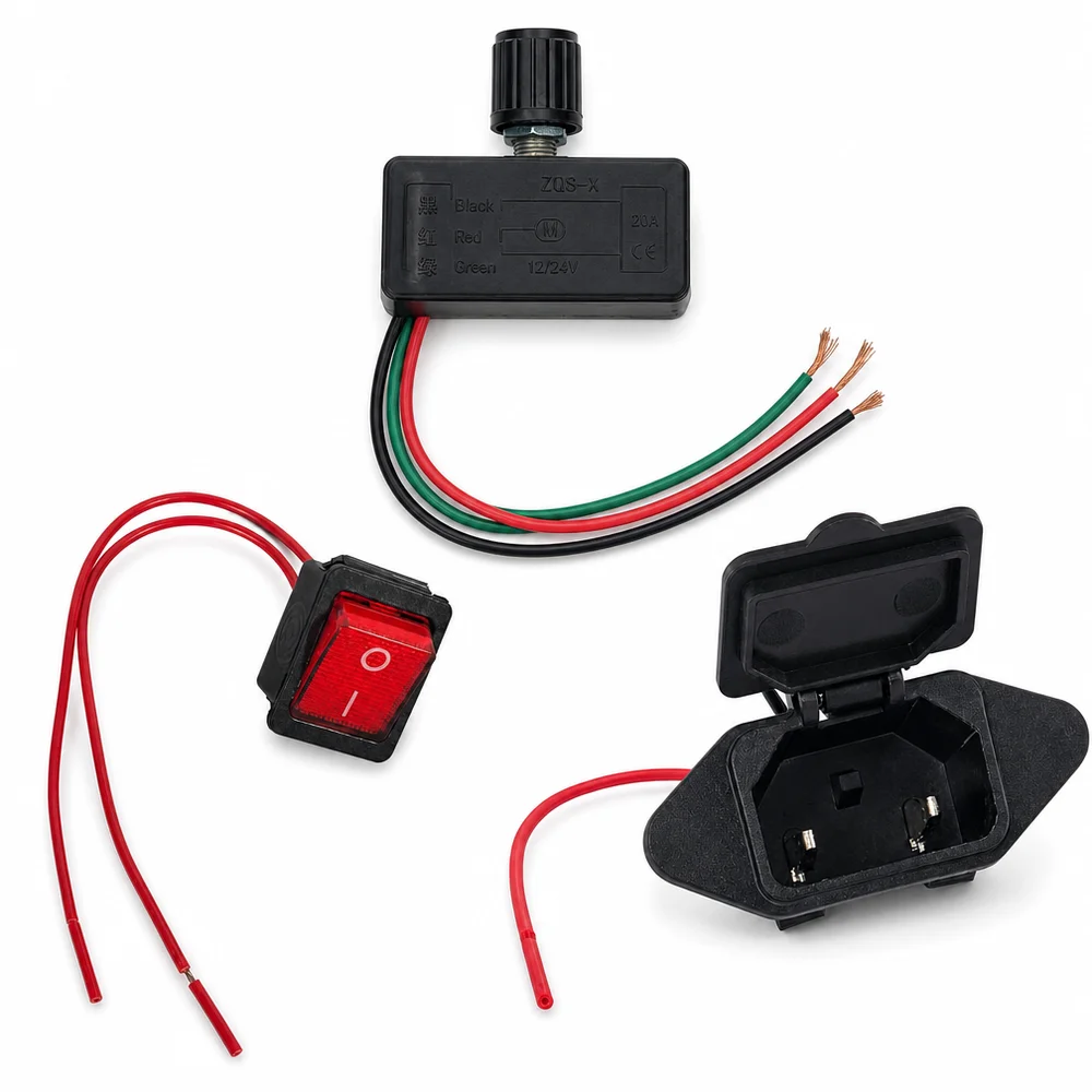 Power Switch Speed Controller Charging Socket Replacement Parts for Backpack Electric Sprayer Pesticide Machine Knapsack Port Accessories Connector Circuit Module Panel Control Universal Repair Garden Farm Agricultural