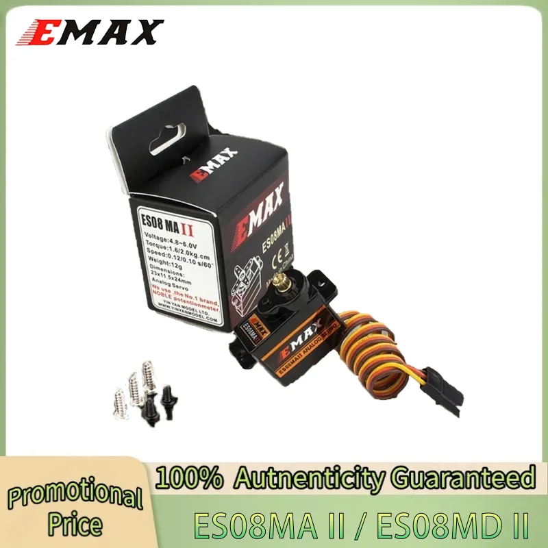 

EMAX ES08MA II 12g Mini Metal Gear Analog Servo ES08MD II 13g Digital Servo for RC Plane FPV Drone Racing