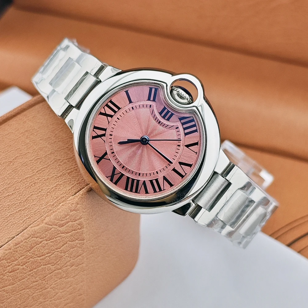 ساعة NH05 جديدة بالون أزرق ساعة نسائية 33 ملم شعار مخصص ساعة ستانلس ستيل ساعة حركة NH05