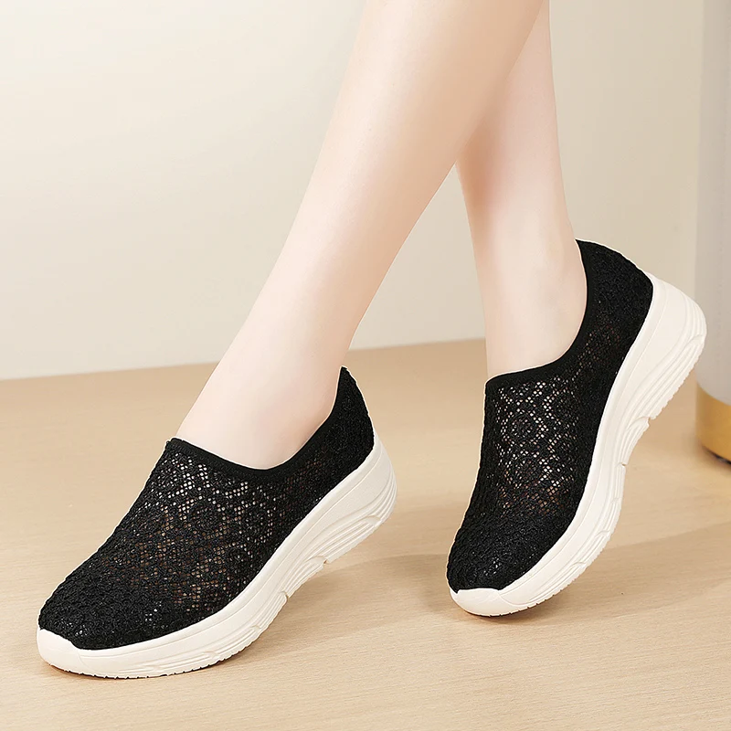 

Walk Spring Women Flats Women Platform Sneakers Ladies Breathable Mesh Shoes Woman Footwear Walking Shoes for Women