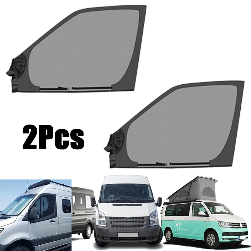 2 piezas de mosquiteras magnéticas para puertas delanteras de coche, mosquiteras universales para ventanas de coche, furgoneta, caravana, autocaravana, 106*74cm