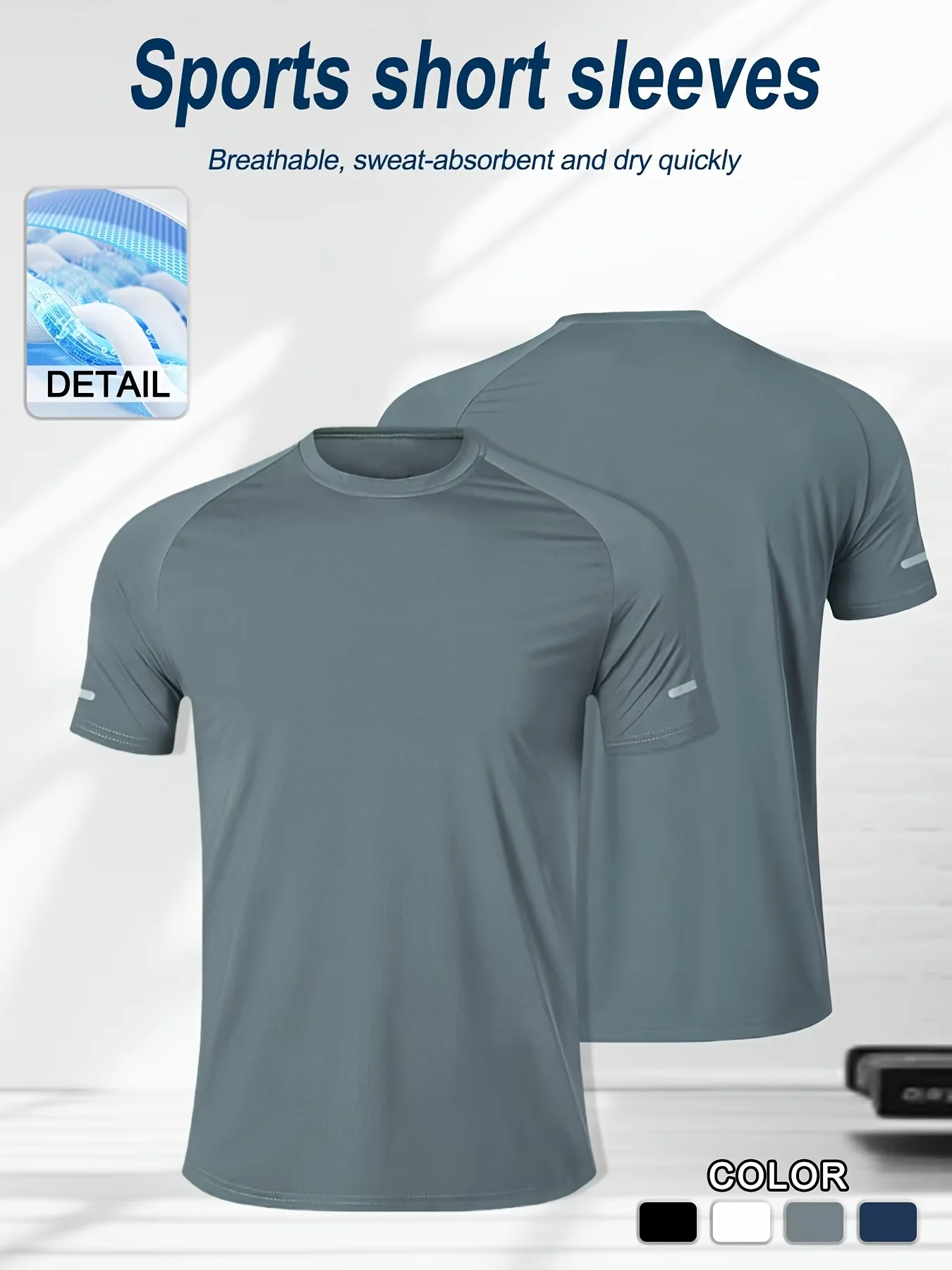 Fitness clothing, men's marathon professional running training ice silk short-sleeved quick-drying sports T-shirt image 3