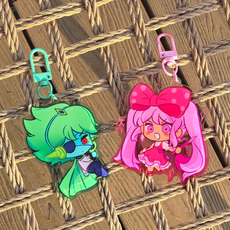 Game OMORI Spaceboy Sweetheart Cosplay Keychain Kawaii Acrylic Pendant Keyring Key Chain 2Pcs/set Bag Accessory Ornament Prop