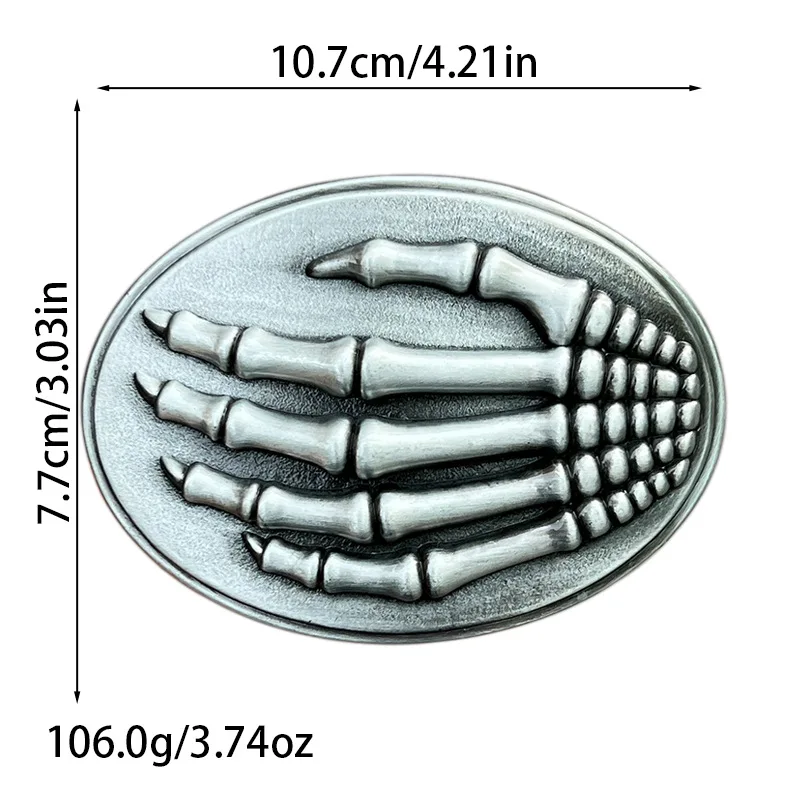 Zinc alloy skull hand belt buckle - European fashion, creative, retro, smooth buckle, western cowboy style