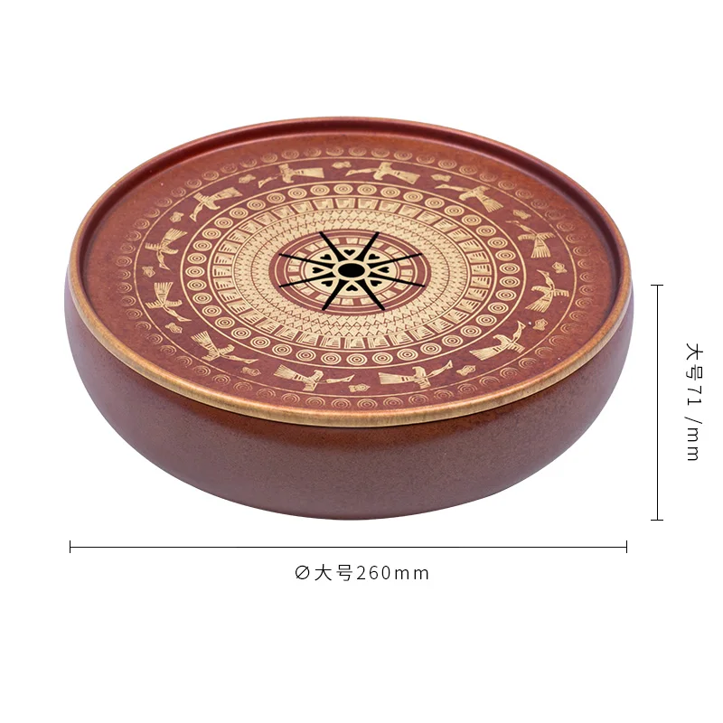 Chinese Tea Tray Lotus Copper Gongfu Puer Tea Tray Water Storage Luxury Board Household Simple Small kung fu