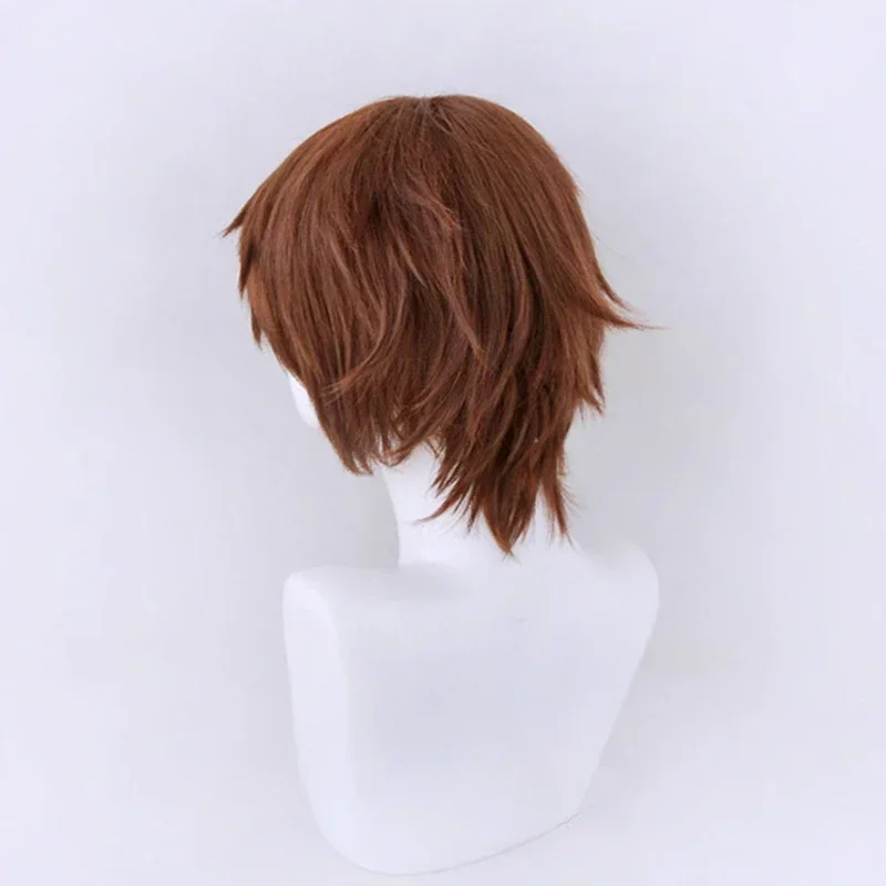 Halloween Anime Cosplay Wig 30cm Dark Brown Short Hair Heat Resistant Synthetic Wigs