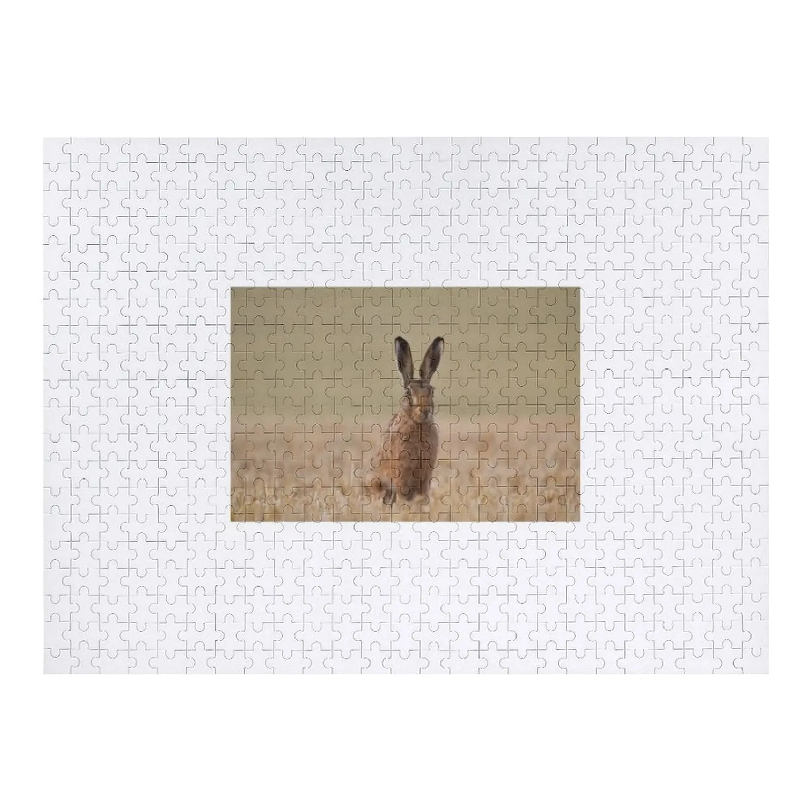 

hare in stubble fields Jigsaw Puzzle Custom Wooden Gift Woods For Adults Customs With Photo Puzzle