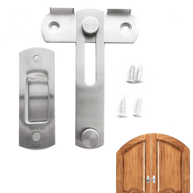 

Gate Latch Lock For Barn Stainless Steel Safety Barn Door Lock For Privacy Heavy-Duty Sliding Door Latch Barn Lock For Fence