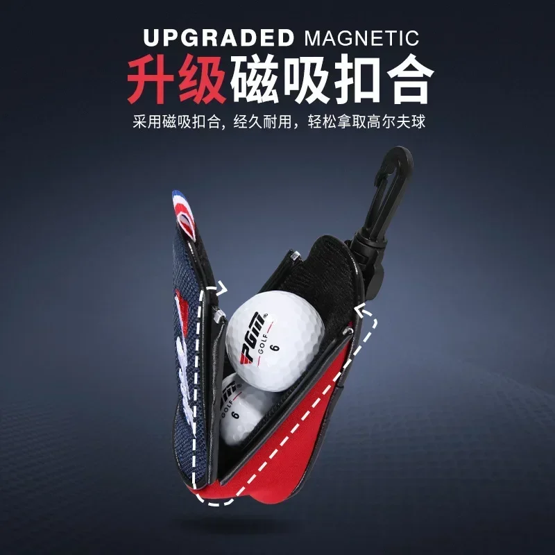 PGM Golf Bag Men's and Women's Lightweight Small Waist Bag Magnetic Bag Mini Ball Hanger Can Hold Two Balls