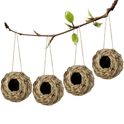 Birds Nest Bird Cage Natural Reed Grass Spherical Hummingbird Nest Outdoor Decorative Weaved Hanging Bird Nest Hous Proficient