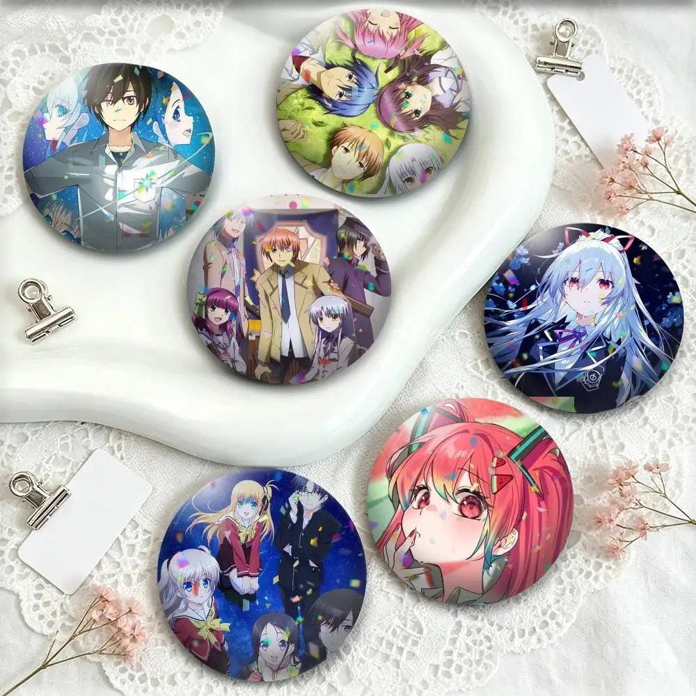 Anime a-Angel-Beats  25 32 44 58 75mm Badges Personalized Round Brooches Pins Accessory Gift