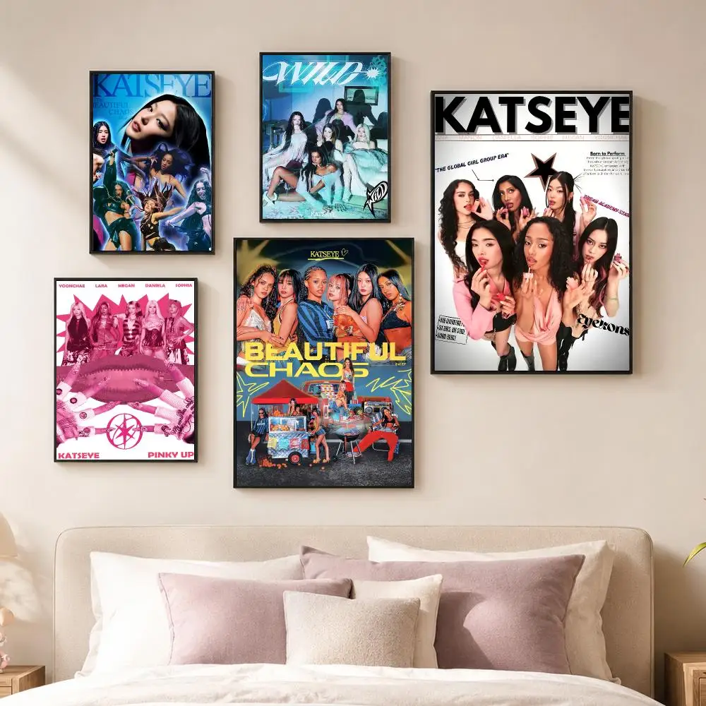 Group K-KATSEYE Album Cover Poster Vintage PP Paper Wall Art Home Decor Print for Bedroom Living Room Aesthetic Gift