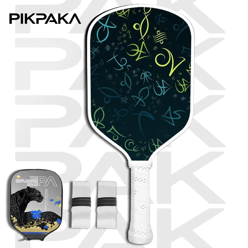 

Sports dark graffiti Pickleball Paddle Set USAPA Approved T700 Carbon Fiber Unibody Thermoformed with 16MM Honeycomb Core Power