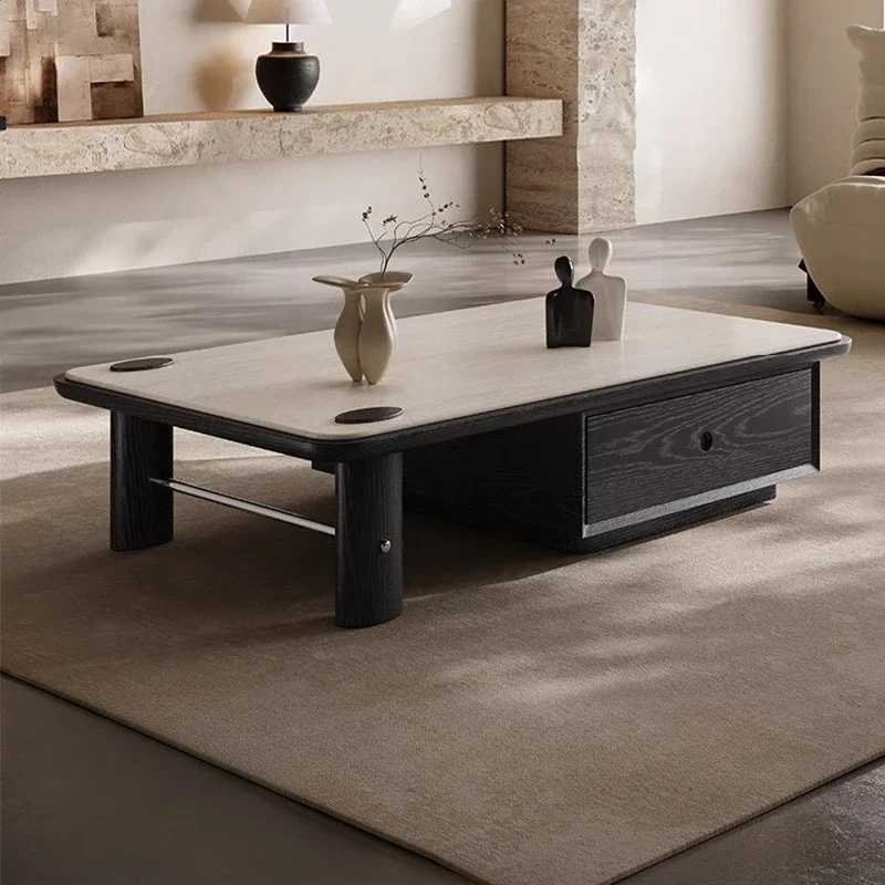 Italien, table basse, pierre microcristalline, simple, salon, ménage, carré, moderne, minimaliste