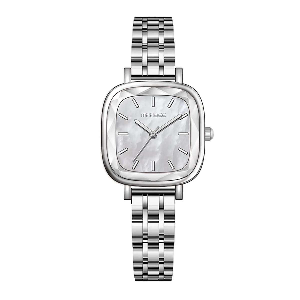 Luksusowy zegarek damski, mały kwadratowy zegarek, wysokiej jakości zegarek kwarcowy z ekskluzywną konstrukcją ze stali nierdzewnej, wyselekcjonowany zegarek premium.