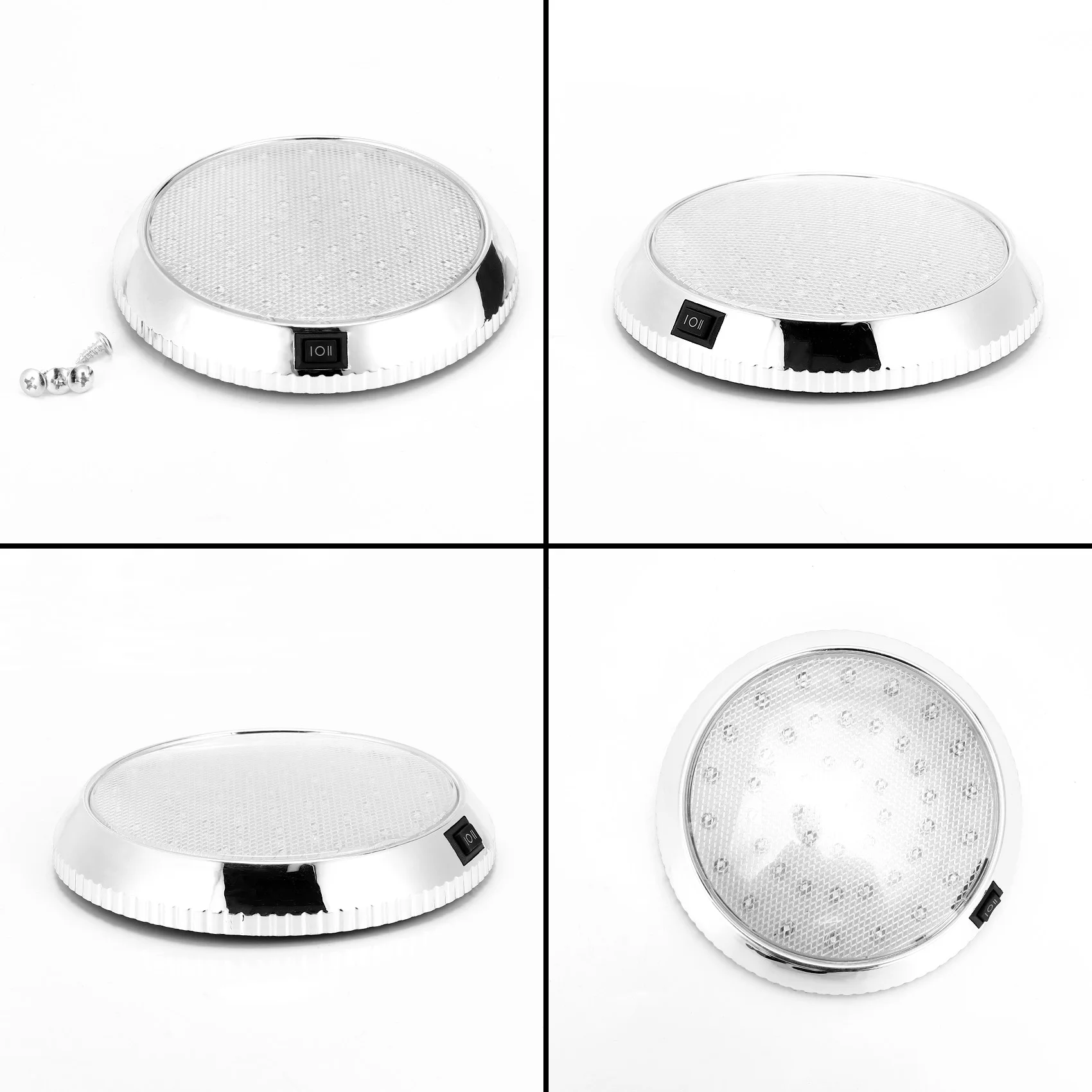 A10E-12V Car Round Ceiling Dome Roof Interior Light Boat Rv Surface Ceiling Light
