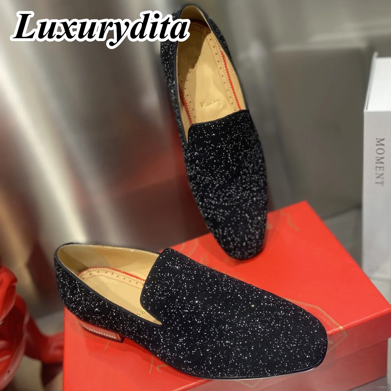 

Top High Quality Mens Trendy Casual Shoes Luxury Mens Real Leather Shoes Size 38-48 Designr Red sole Business dress Shoes H1993