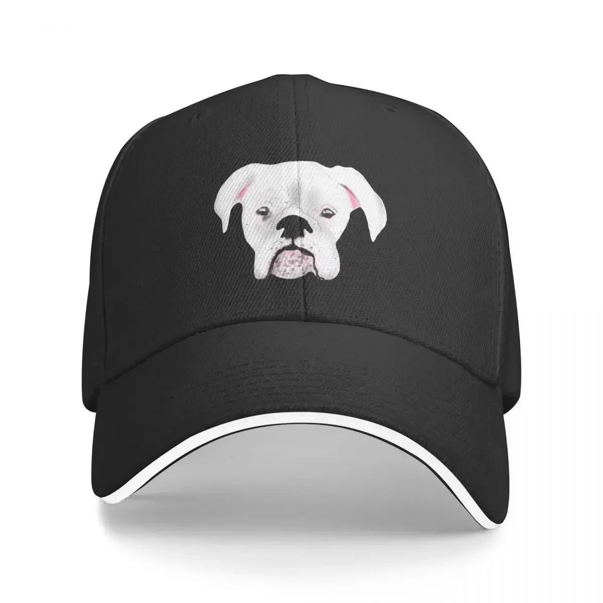 WHITE BOXER DOG PUPPY POLLYCap Baseball Cap Visor Hat beach Adjustable caps for men Women's Trucker Hat