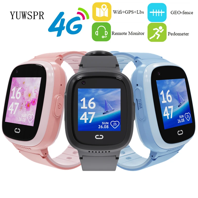 4G Kids GPS Tracker Smart Watches GPS WIFI Location Video Call Listening Baby Remote Sound Monitoring SIM Smart Phone Clock LT30