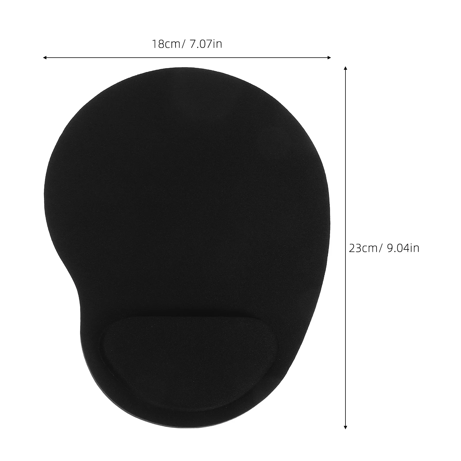 Alas Mouse Komputer Anti Selip Hitam dengan Penyangga Pergelangan Tangan Silikon Ergonomis untuk Kantor, Rumah, Perjalanan, dan Gaming